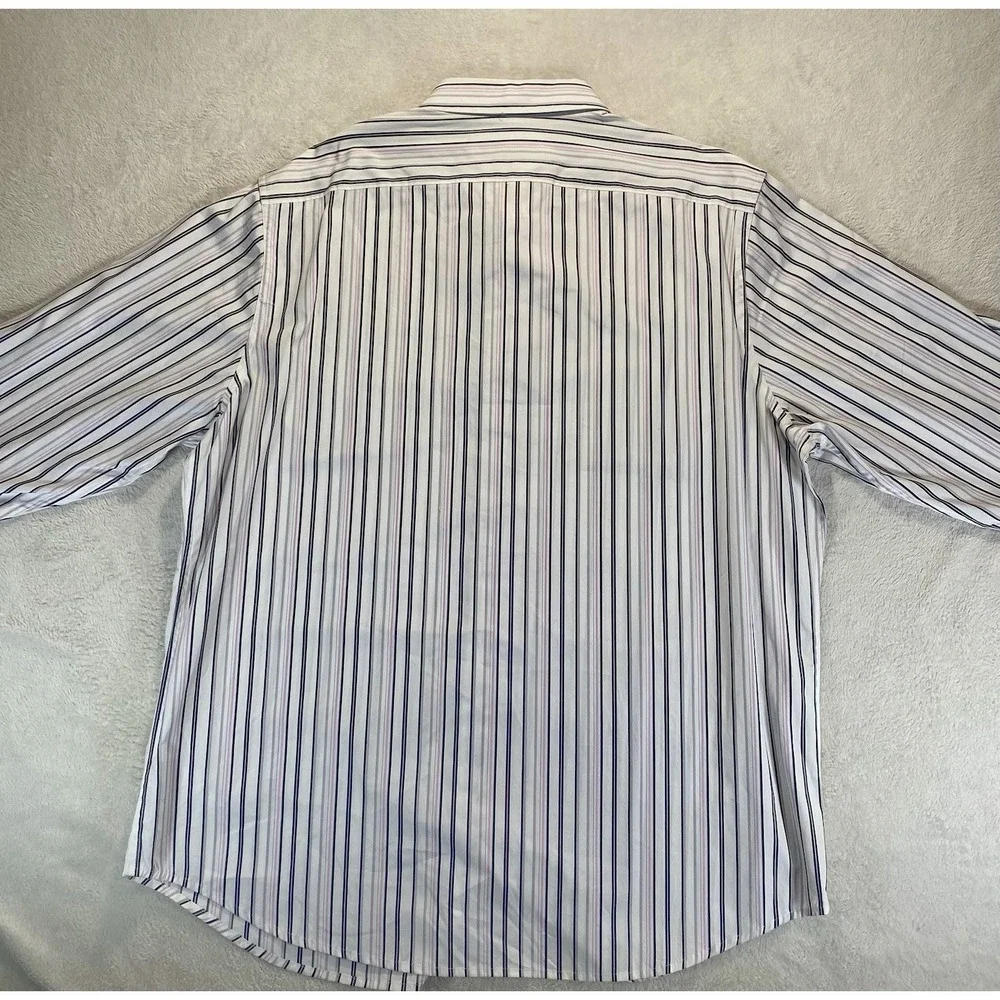 NWT Structure VTG Y2K 90s Shirt XXL‎ White Striped Button Up Office Business